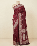 Red Banarasi Mashru Katan Silk Saree