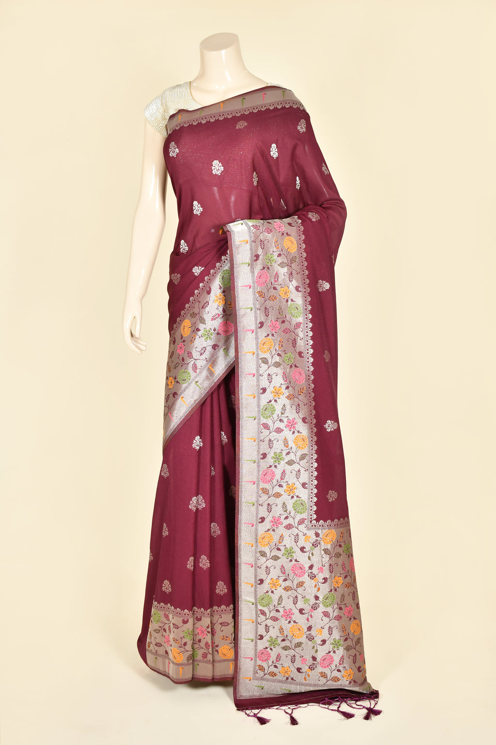 Red Banarasi Organza Silk Saree