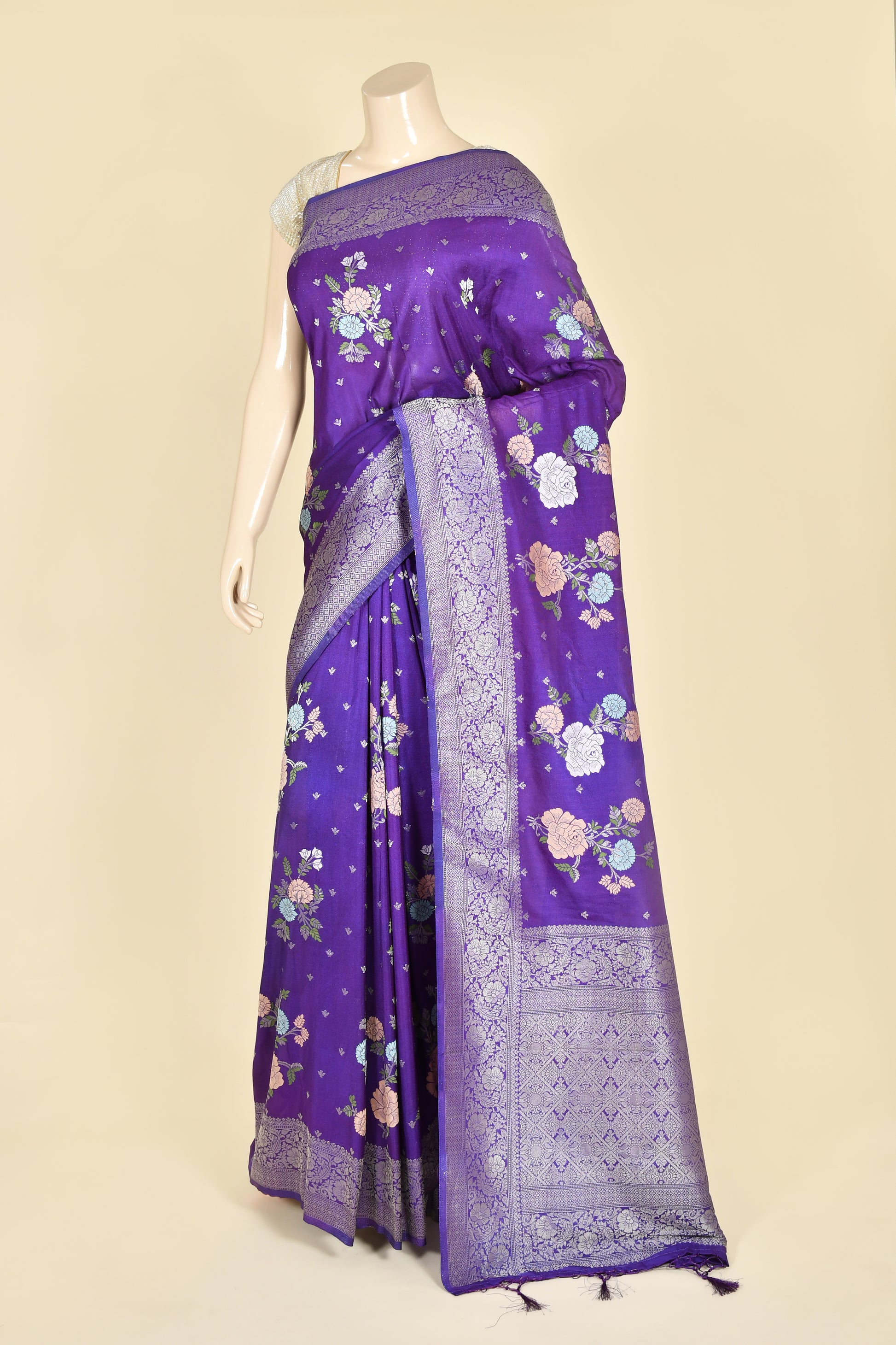 Blue Pure Katan Silk Saree