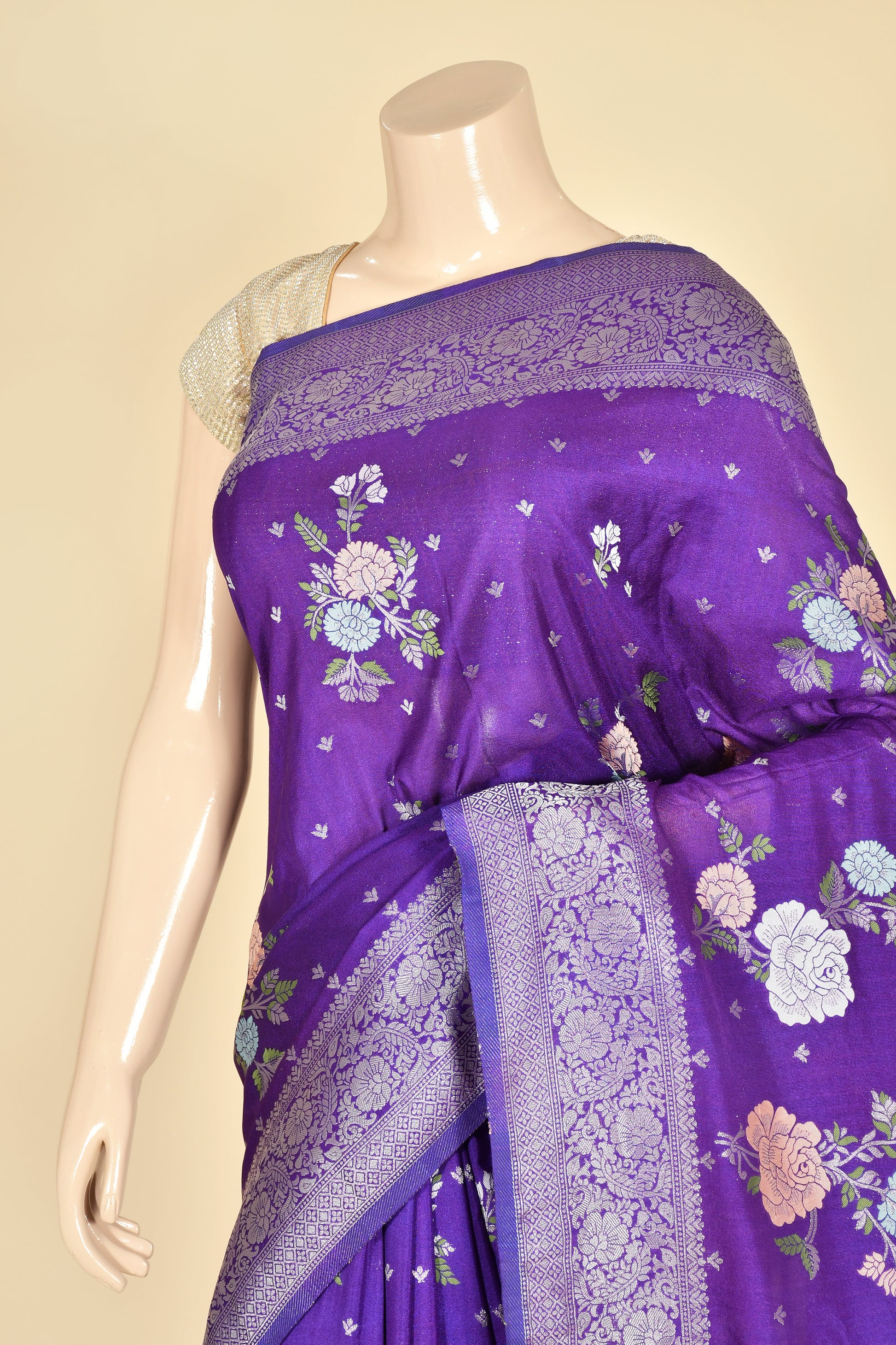 Blue Pure Katan Silk Saree