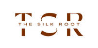 Logo of 'The Silk Root' with stylized text on a white background