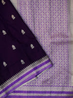 Purple Soft Silk Banarasi Saree with Silver Buti Work