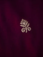 Wine Soft Silk Banarasi Saree with Silver Buti Work
