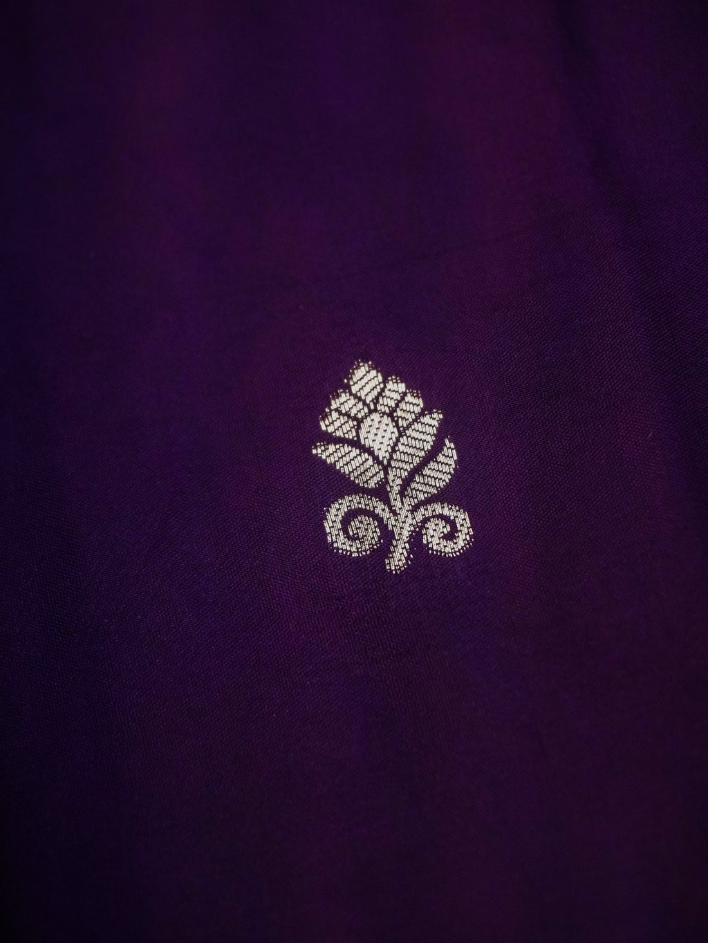 Purple Soft Silk Banarasi Saree with Silver Buti Work