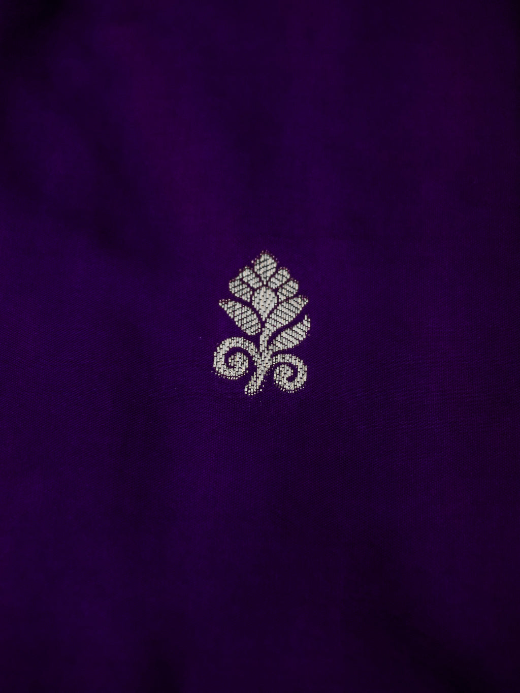 Purple Soft Silk Banarasi Saree with Silver Buti Work