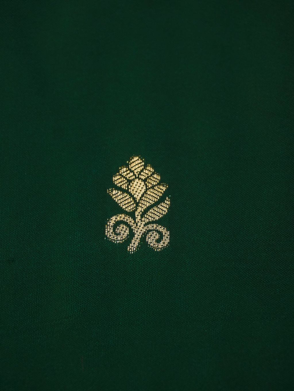 Bottle Green Soft Silk Banarasi Saree with Silver Buti Work