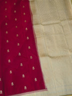 Rani Pink Soft Silk Banarasi Saree with Silver Buti Work