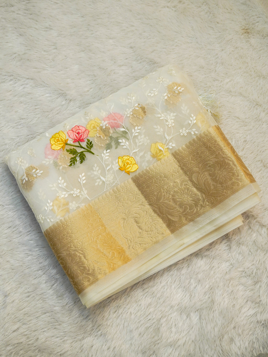 Banarasi organza silk Saree with embroidery work