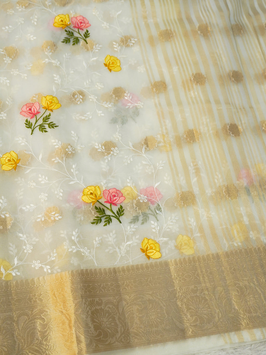 Banarasi organza silk Saree with embroidery work