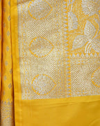 Yellow Art Silk Banarasi Saree with Zari Buti & Traditional Jaal Border