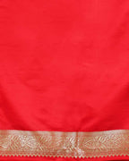 Red Art Silk Banarasi Saree with Paisley Zari Buti & Meenakari-Style Border