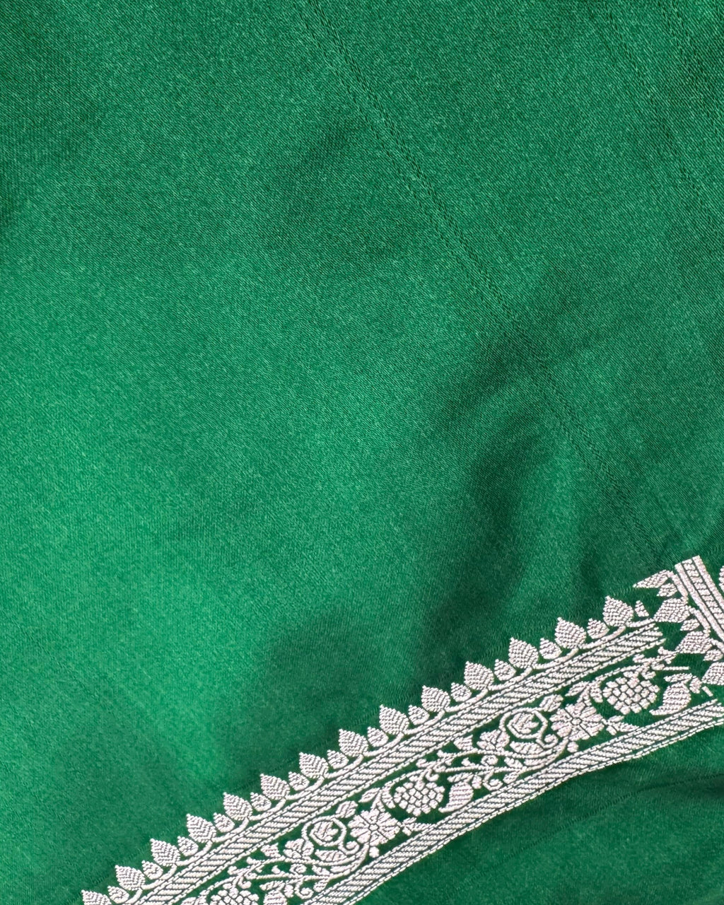 Emerald Green Banarasi Mashru Katan Silk Saree