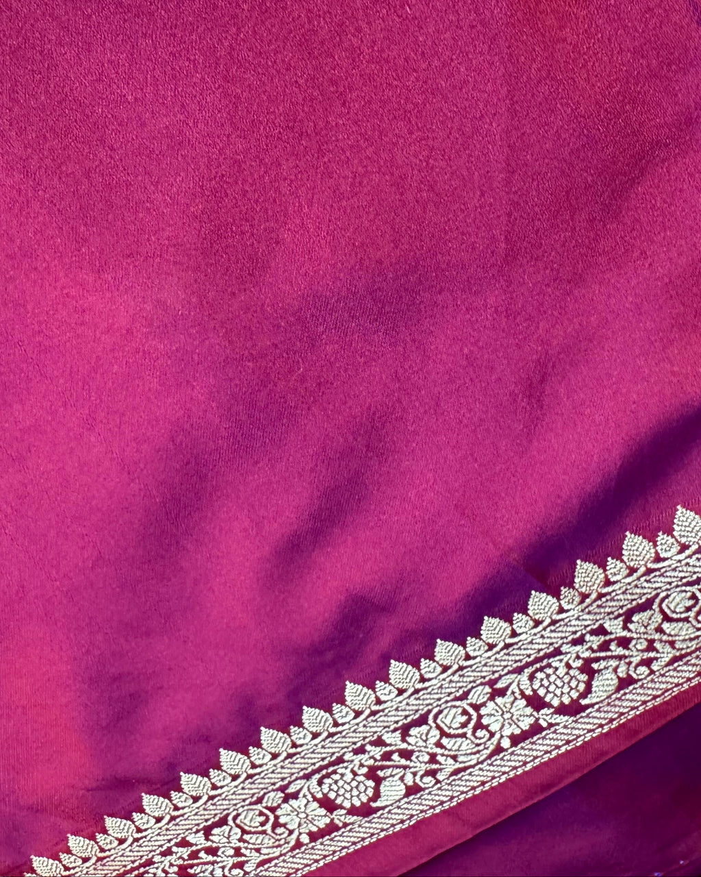 Wine Banarasi Mashru Katan Silk Saree