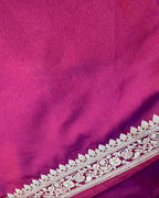 Wine Banarasi Mashru Katan Silk Saree