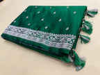 Emerald Green Banarasi Mashru Katan Silk Saree
