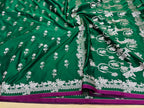 Emerald Green Banarasi Mashru Katan Silk Saree