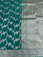 Teal Green Banarasi Georgette Alfi Meena Saree