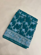 Teal Green Banarasi Georgette Alfi Meena Saree