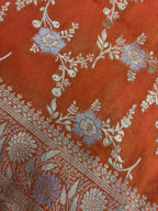 Rust Orange Georgette Alfi Meena Saree
