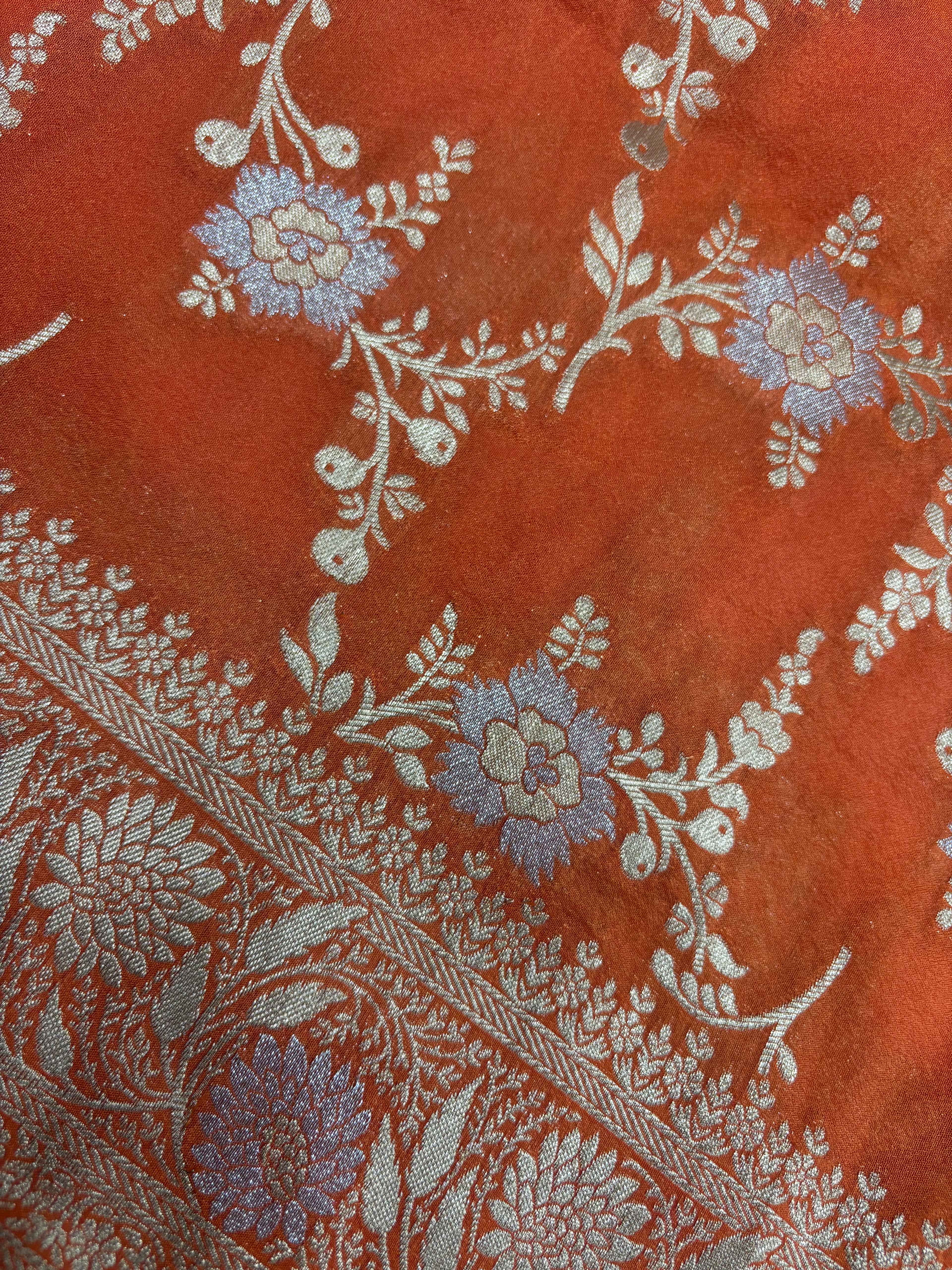 Rust Orange Georgette Alfi Meena Saree