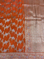 Rust Orange Georgette Alfi Meena Saree