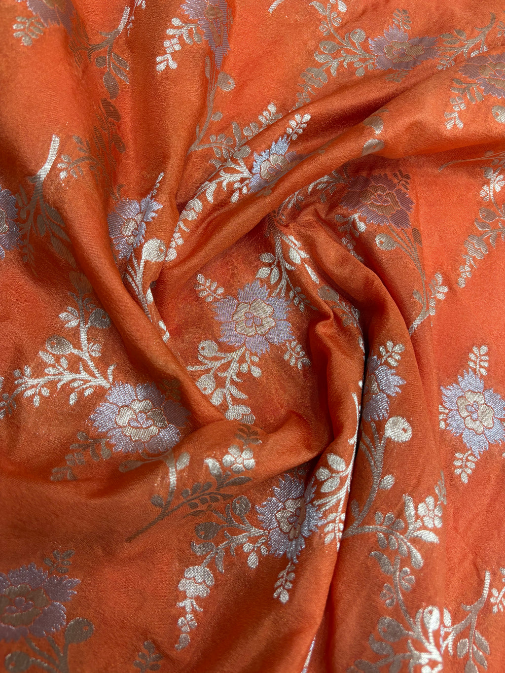 Rust Orange Georgette Alfi Meena Saree