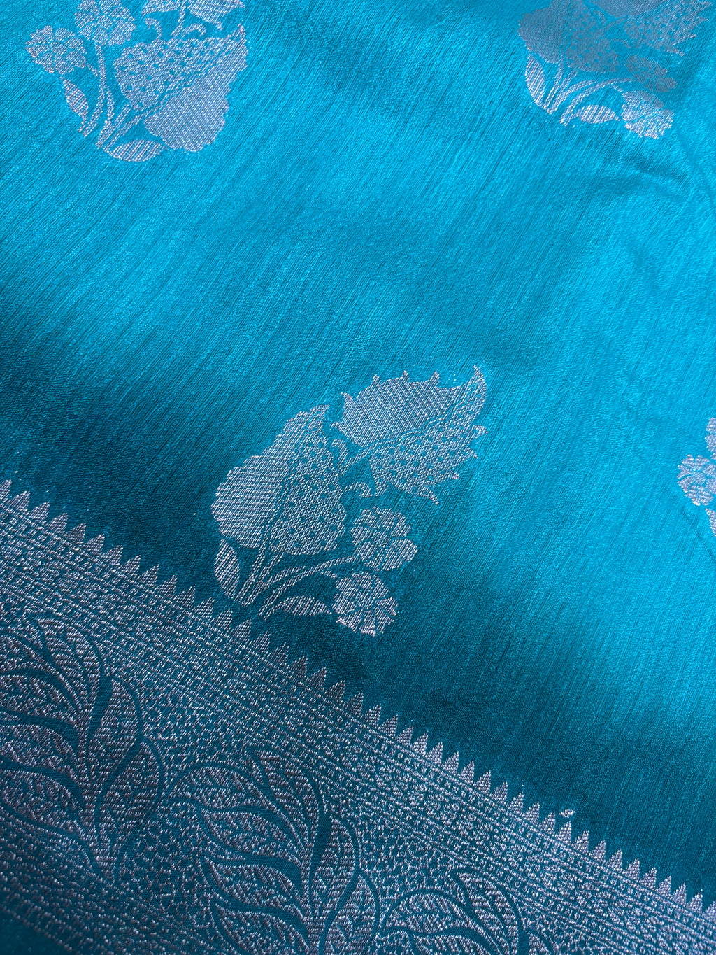 Blue Linen Khaddi Saree