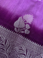 Purple Linen Khaddi Saree