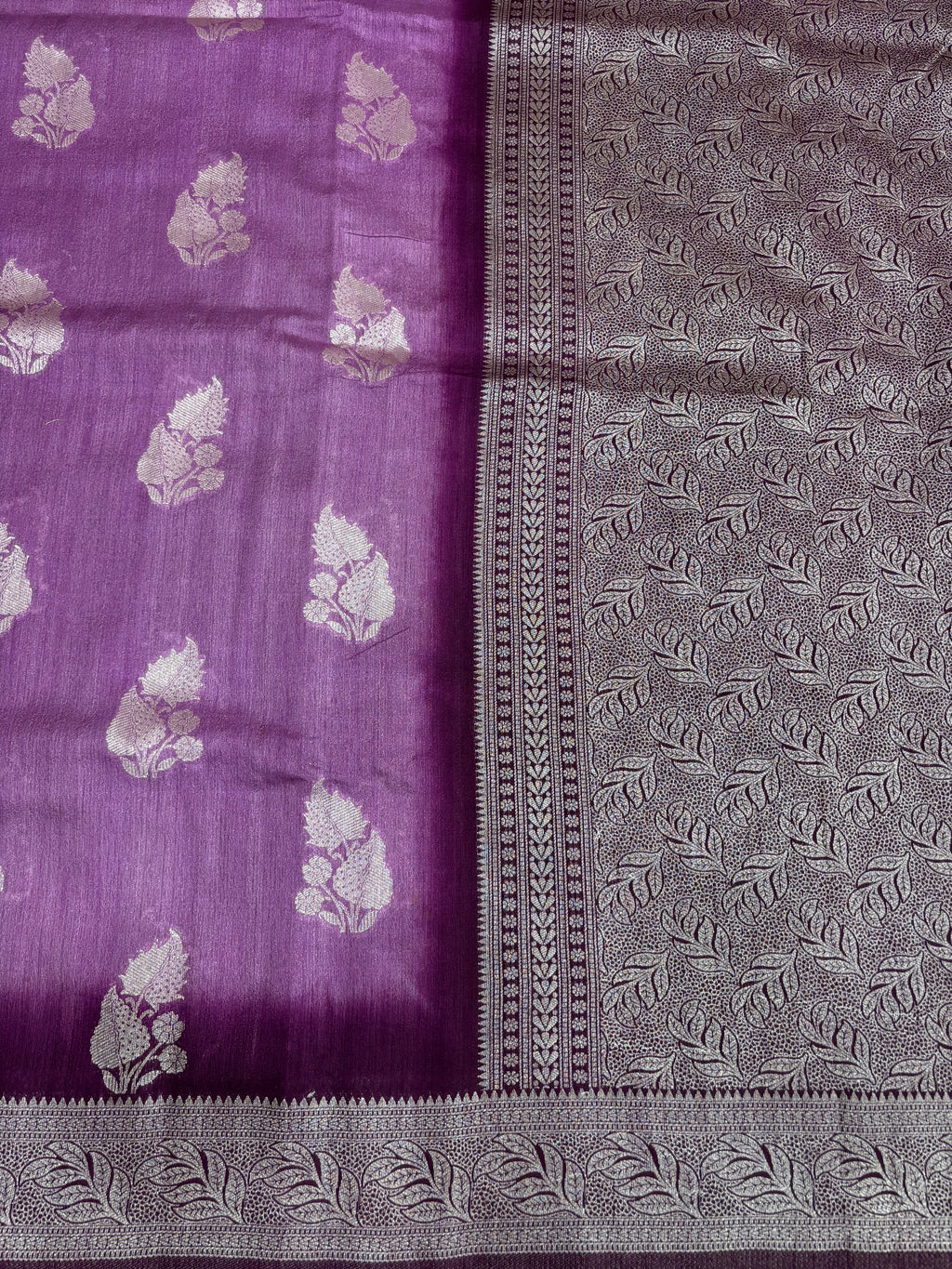 Purple Linen Khaddi Saree