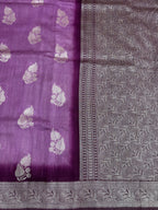 Purple Linen Khaddi Saree