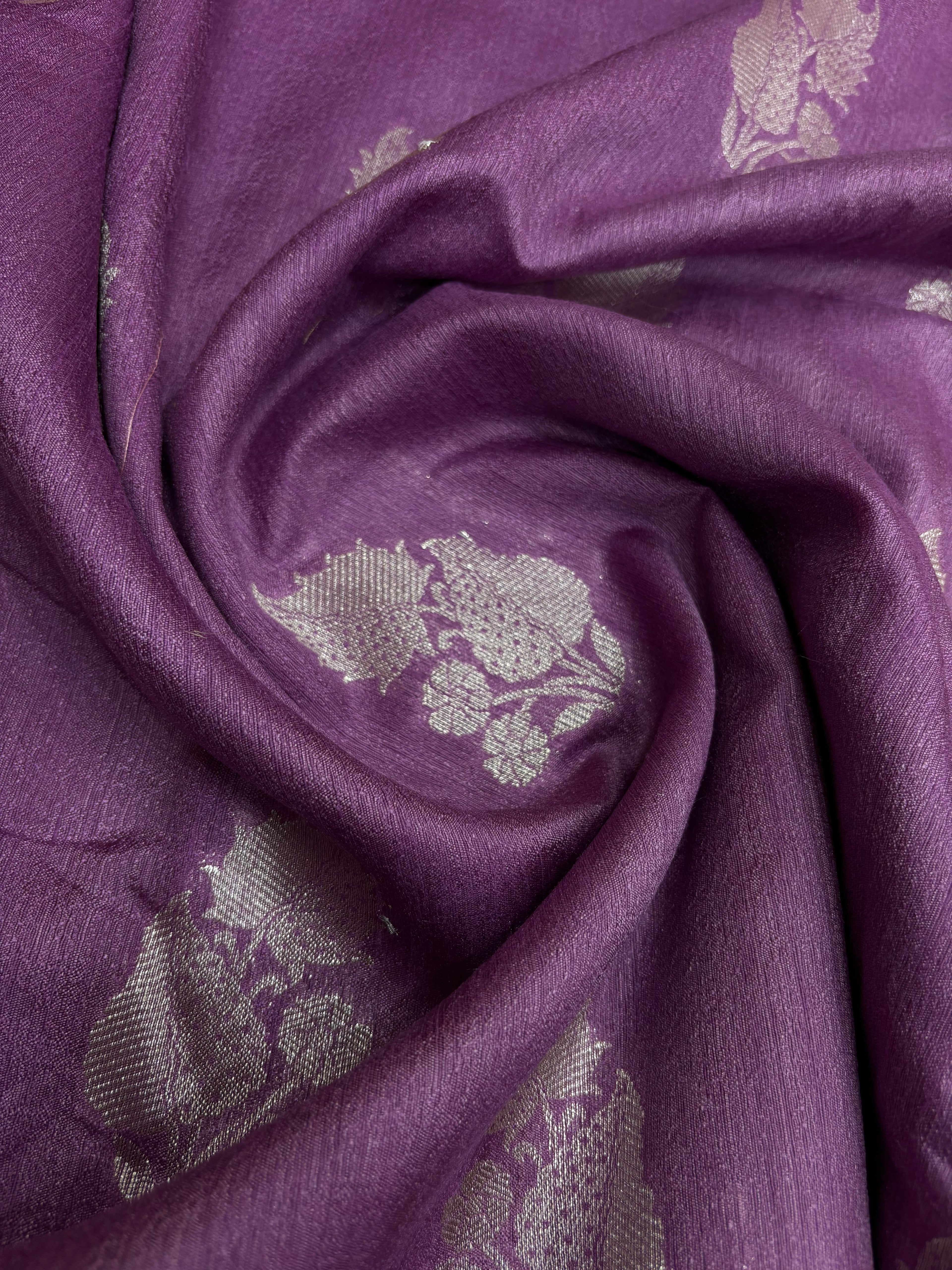 Purple Linen Khaddi Saree