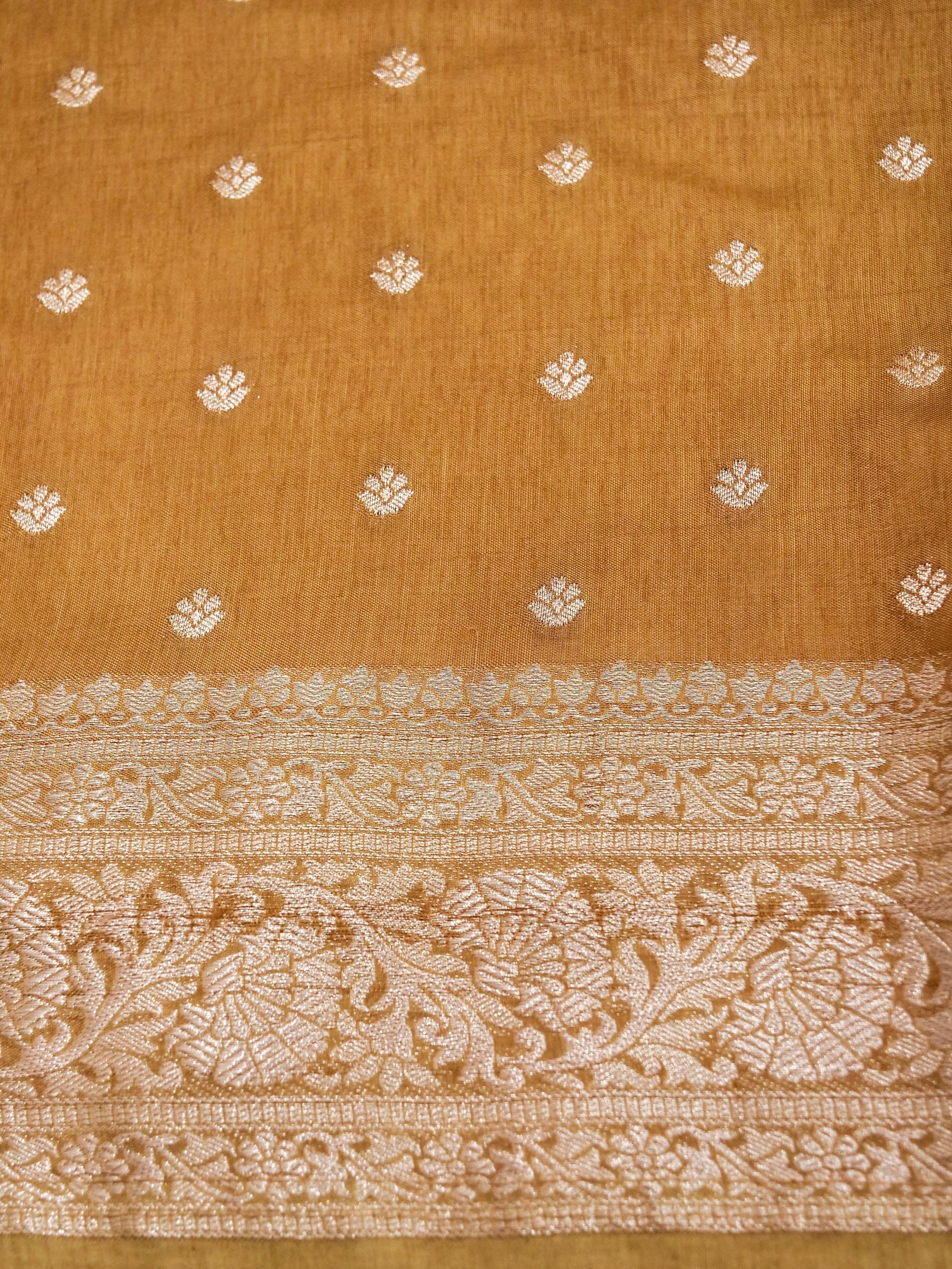 Golden Mustard Banarasi silk saree