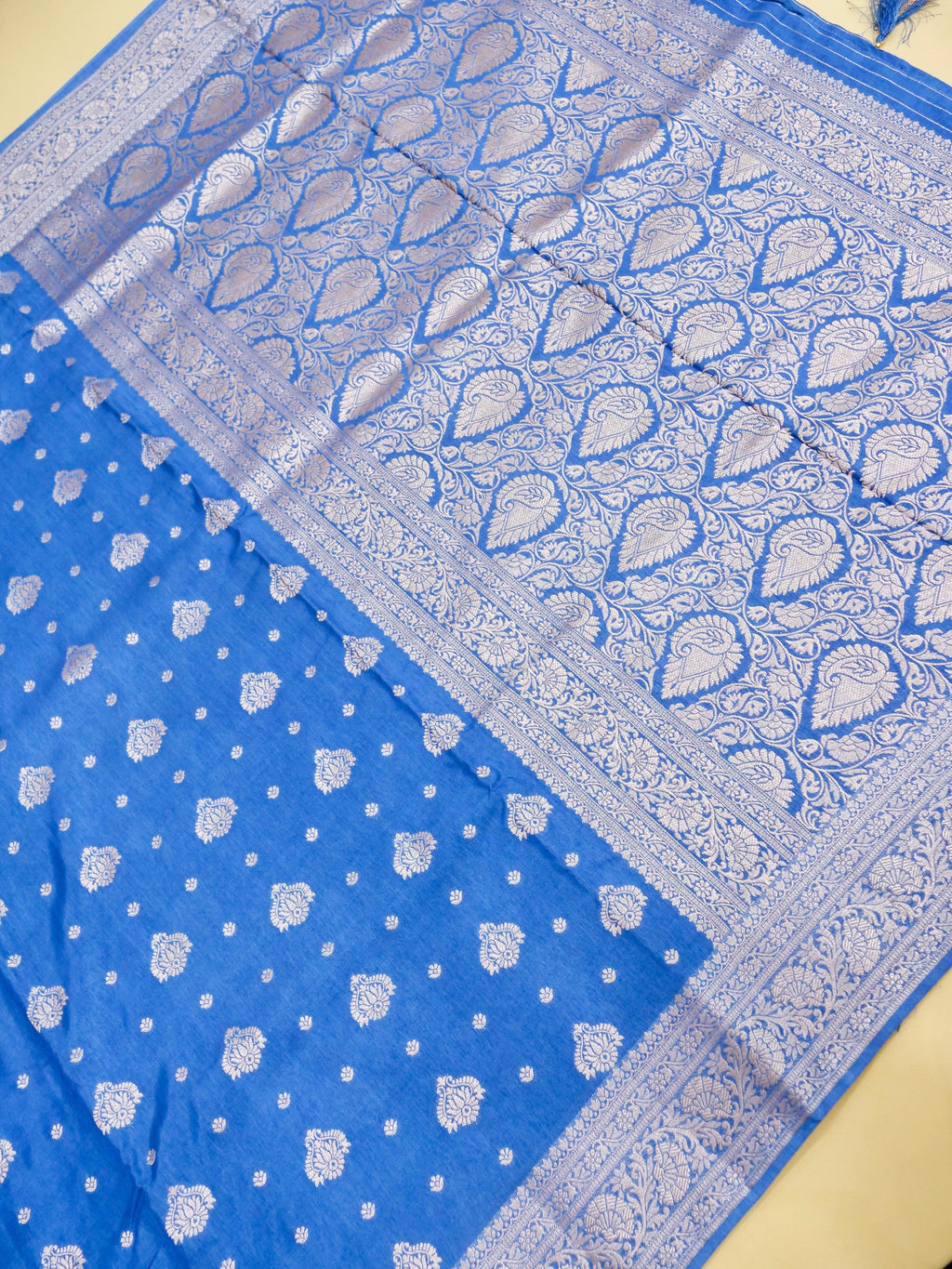 Sky Blue Banarasi silk saree