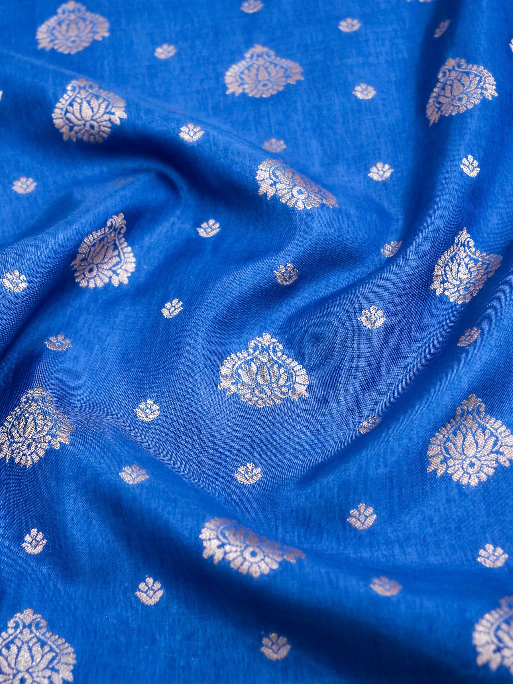 Royal Blue Banarasi Viscose Dola Silk Saree