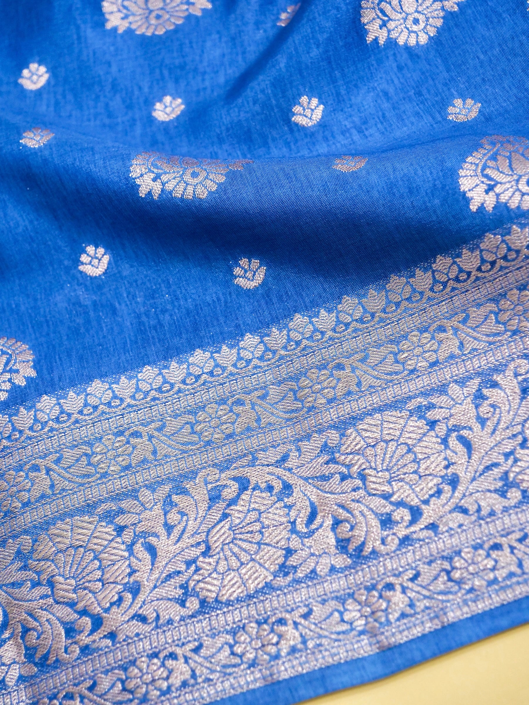 Royal Blue Banarasi Viscose Dola Silk Saree