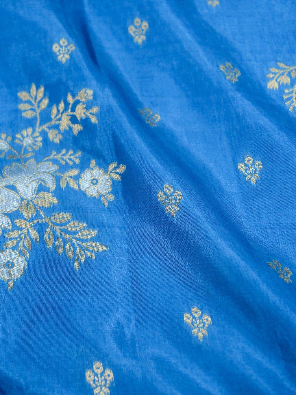 Azure Blue Banarasi Viscose Dola Silk Saree