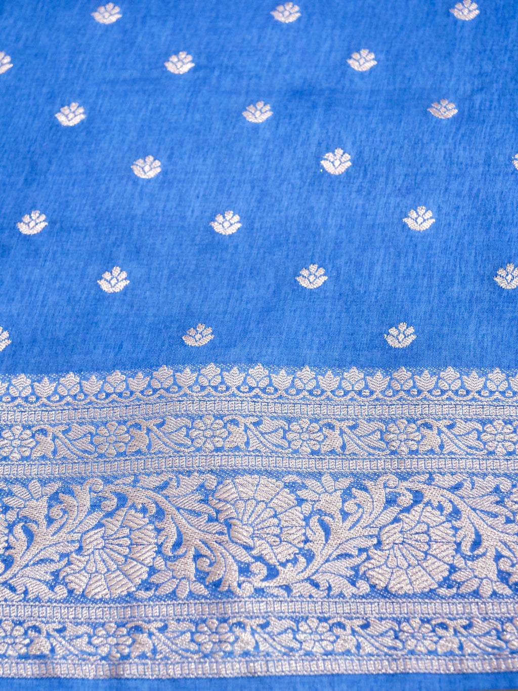 Sky Blue Banarasi silk saree