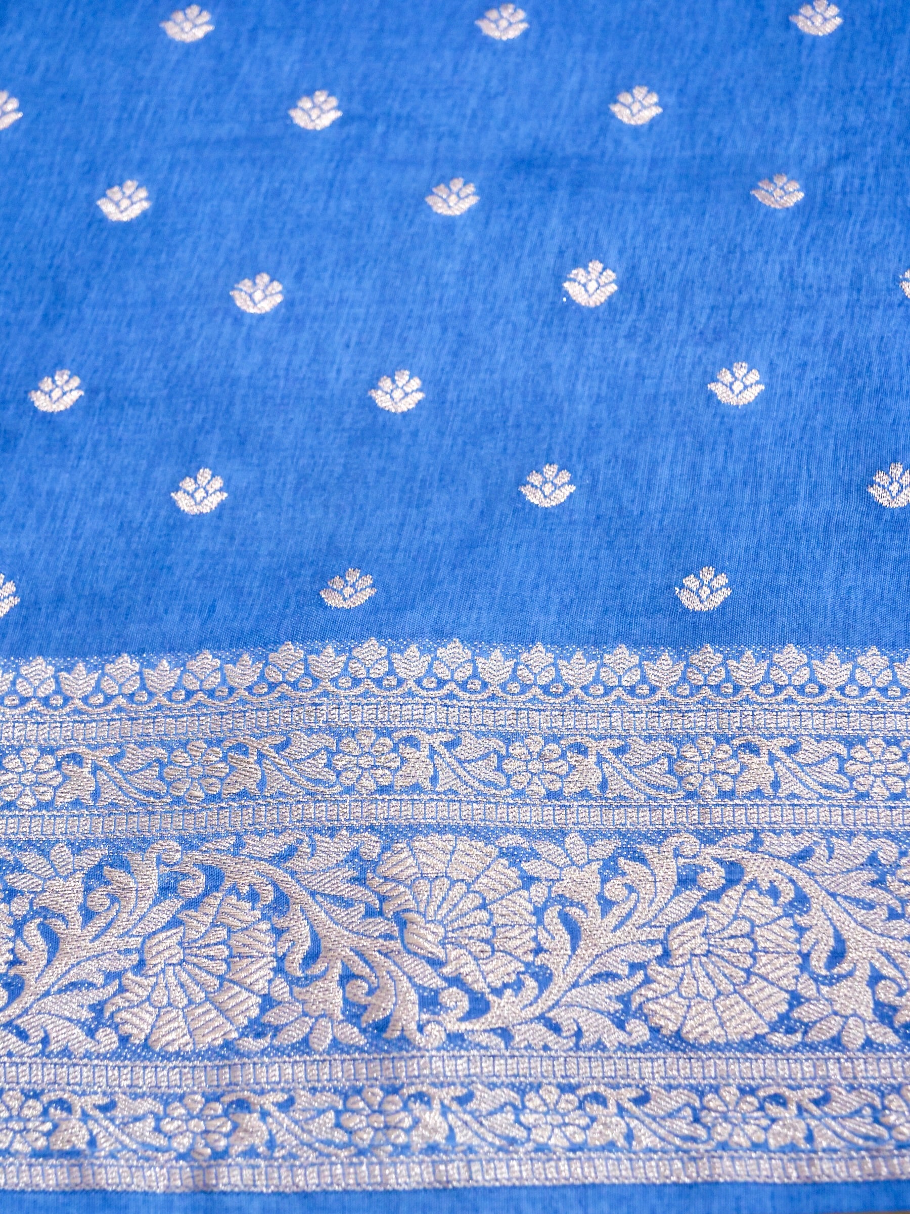 Royal Blue Banarasi Viscose Dola Silk Saree