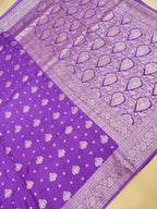Purple Banarasi Viscose Dola Silk Saree