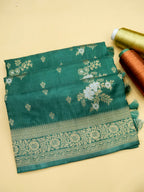 Emerald Green Banarasi Viscose Dola Silk Saree