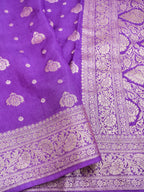 Purple Banarasi Viscose Dola Silk Saree