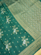 Emerald Green Banarasi Viscose Dola Silk Saree