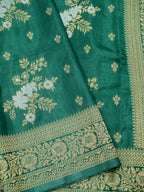 Emerald Green Banarasi Viscose Dola Silk Saree