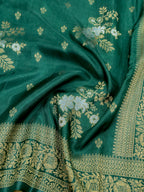 Emerald Green Banarasi Viscose Dola Silk Saree