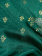 Emerald Green Banarasi Viscose Dola Silk Saree
