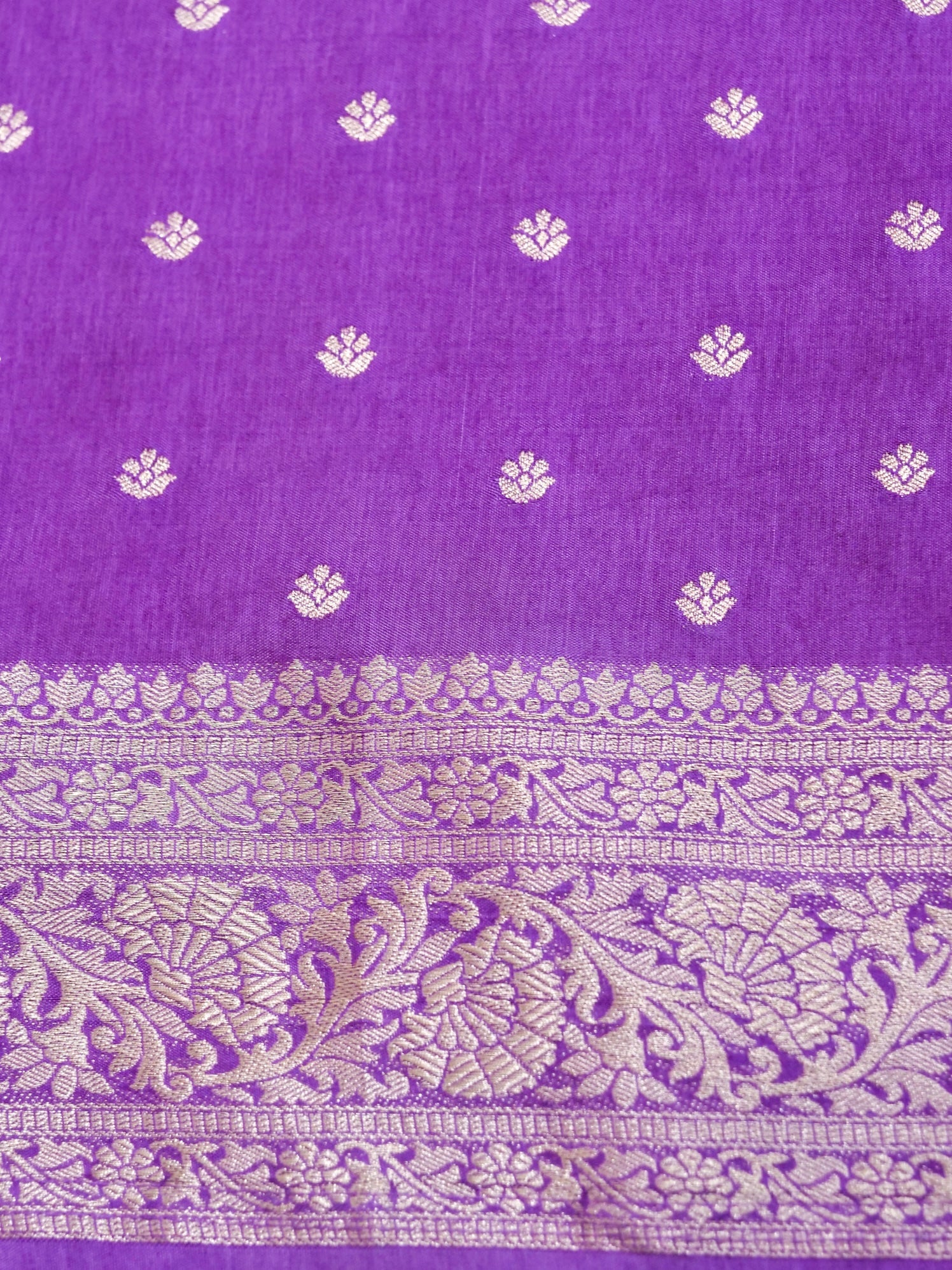 Purple Banarasi Viscose Dola Silk Saree