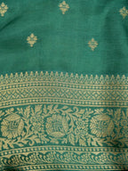 Emerald Green Banarasi Viscose Dola Silk Saree