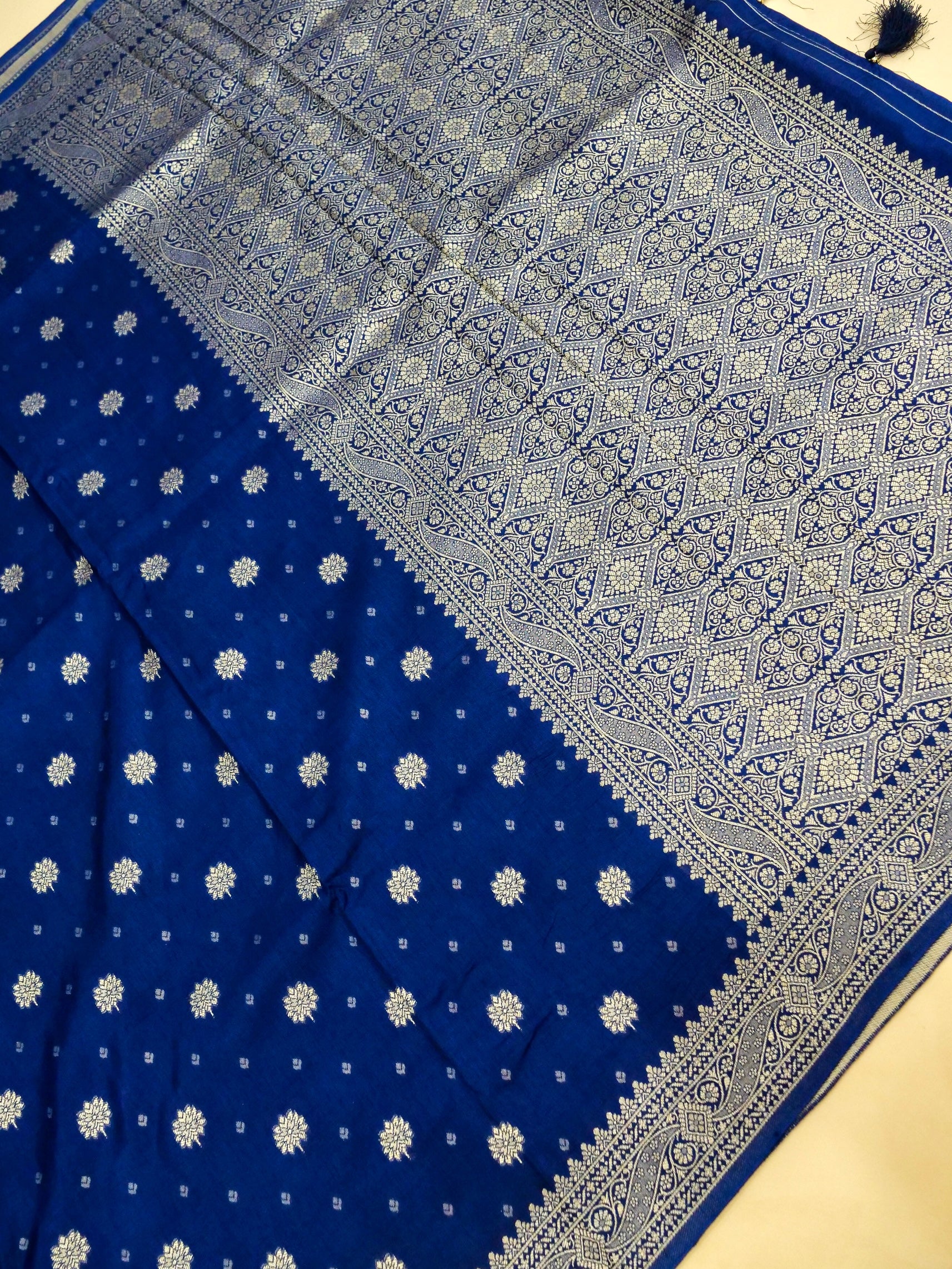 Navy Blue Banarasi silk saree