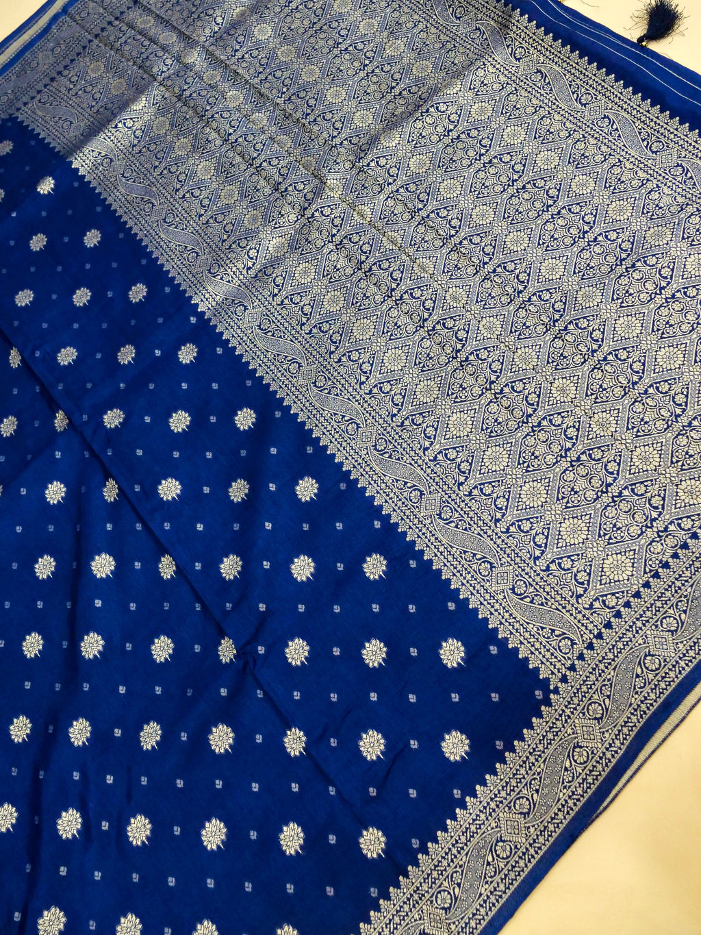 Royal Blue Banarasi Viscose Dola Silk Saree