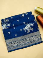 Midnight Blue Banarasi Viscose Dola Silk Saree
